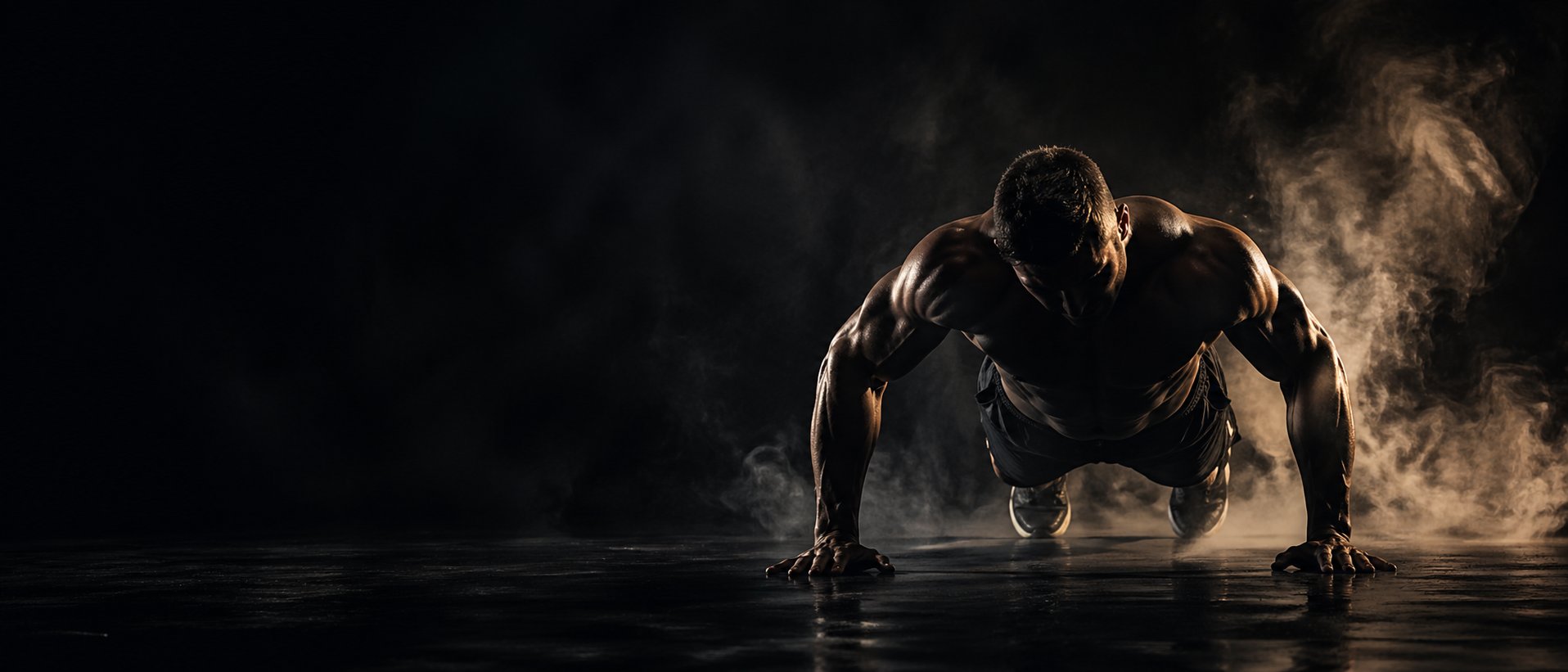 Athlete doing push-ups